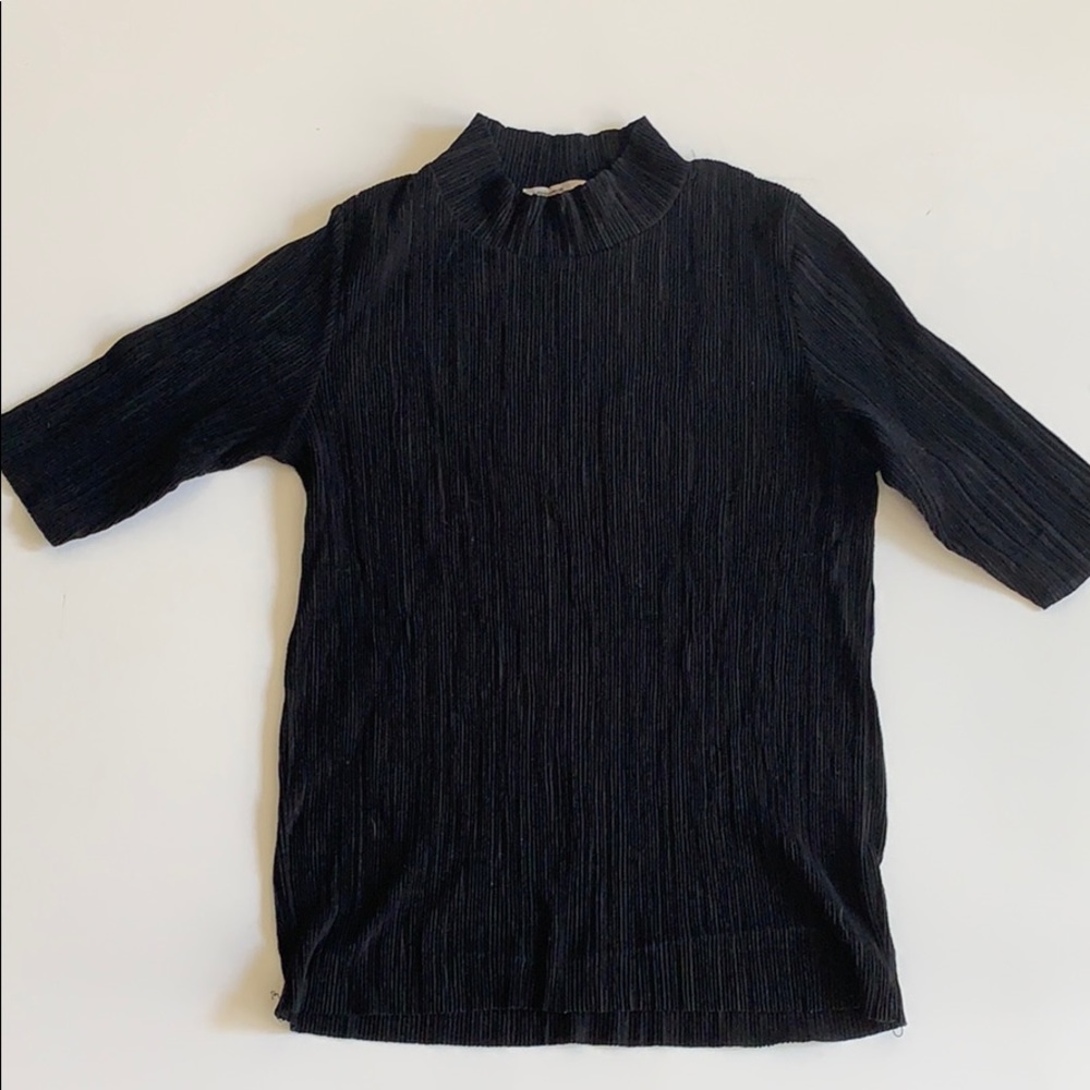 Zara mock neck tee.